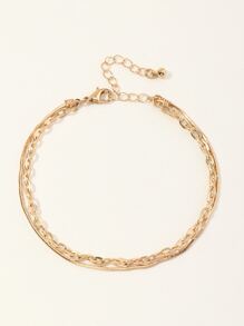 Pulsera a capas con diseño de cadena - Amarillo Oro - Ver 2