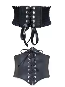 2 chiếc Thắt lưng corset phía trước có ren - màu đen - Xem 1