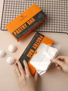 50 piezas Bolsa para manga pastelera desechable - Blanco - Ver 1