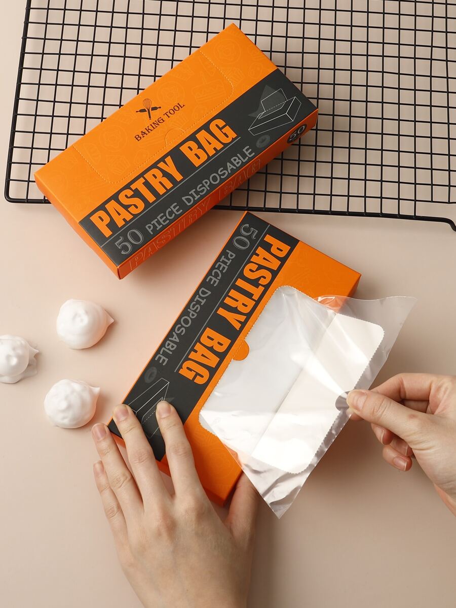 50 piezas Bolsa para manga pastelera desechable - Blanco - Ver 1