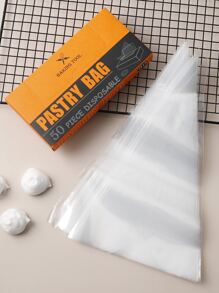 50 piezas Bolsa para manga pastelera desechable - Blanco - Ver 2