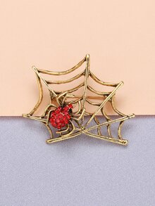 Broche con diamante de imitación con diseño de araña - Amarillo Oro - Ver 5