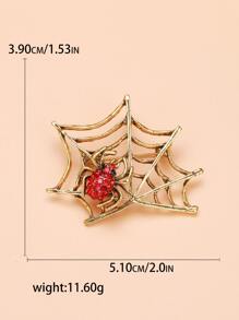 Broche con diamante de imitación con diseño de araña - Amarillo Oro - Ver 6
