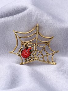 Broche con diamante de imitación con diseño de araña - Amarillo Oro - Ver 7