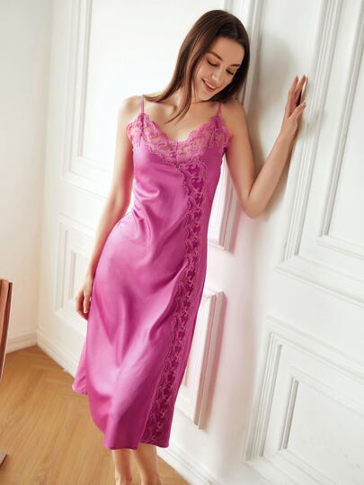 SHEIN Guipure Slip Dress Without Robe