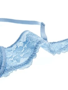 LUVLETTE Sujetador de encaje escote profundo - Azul - Ver 8