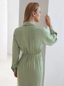 MOTF PREMIUM Đầm Trọn gói màu trơn Thanh lịch - Màu xanh Bạc hà - Xem 11