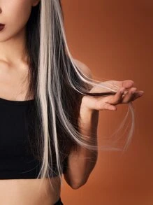 ROMWE Goth 5入組長款直筒合成纖維接髮 - 芥末黃 - 查看 1