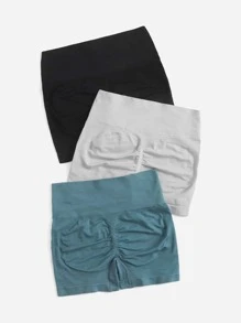 Easithlete 3 chiếc quần short thể thao co giãn cao liền mạch dành cho nữ, quần short tập gym, quần short đi xe đạp - Nhiều màu - Xem 2