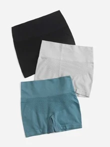 Easithlete 3 chiếc quần short thể thao co giãn cao liền mạch dành cho nữ, quần short tập gym, quần short đi xe đạp - Nhiều màu - Xem 5