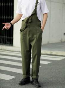 Manfinity Quần Nam Túi màu trơn Đường phố - xanh quân đội - Xem 8