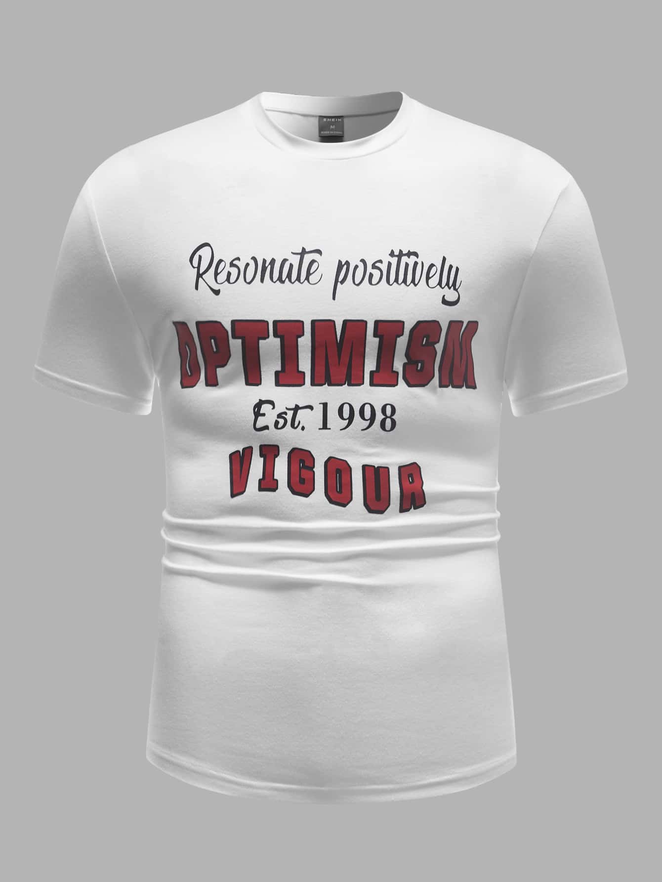 Manfinity Tops Nam Lá thư Giải trí - trắng - Xem 1