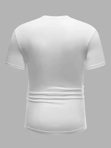 Manfinity Tops Nam Lá thư Giải trí - trắng - Xem 2