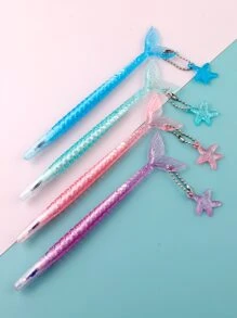 1入組魚尾設計隨機中性筆