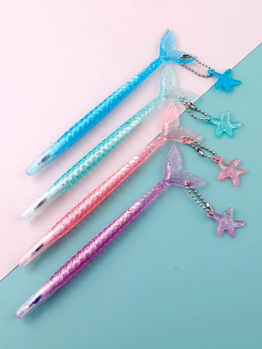 1入組魚尾設計隨機中性筆