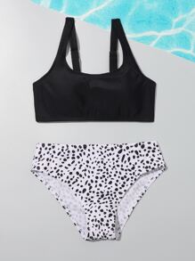 Conjunto de biquíni dálmata adolescente verão praia