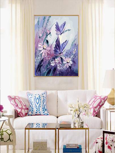 Diamante painting senza cornice fai da te con motivo farfalla