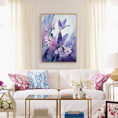 蝴蝶樣式DIY無邊框水鑽繪畫