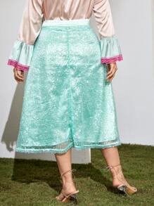 Mulvari Plus High Waist Sequin Skirt