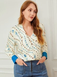 MOTF PREMIUM PLUS DRAPED TOP - Multicolor - View 1