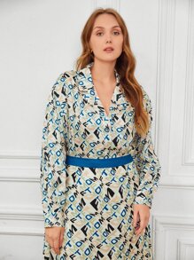 MOTF PREMIUM Blusa De Estampado Completo Para Tallas Grandes - Multicolor - Ver 5