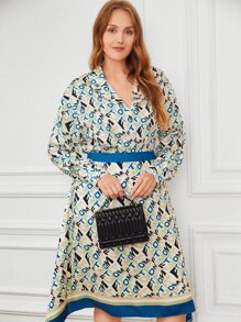 MOTF PREMIUM Blusa De Estampado Completo Para Tallas Grandes - Multicolor - Ver 10