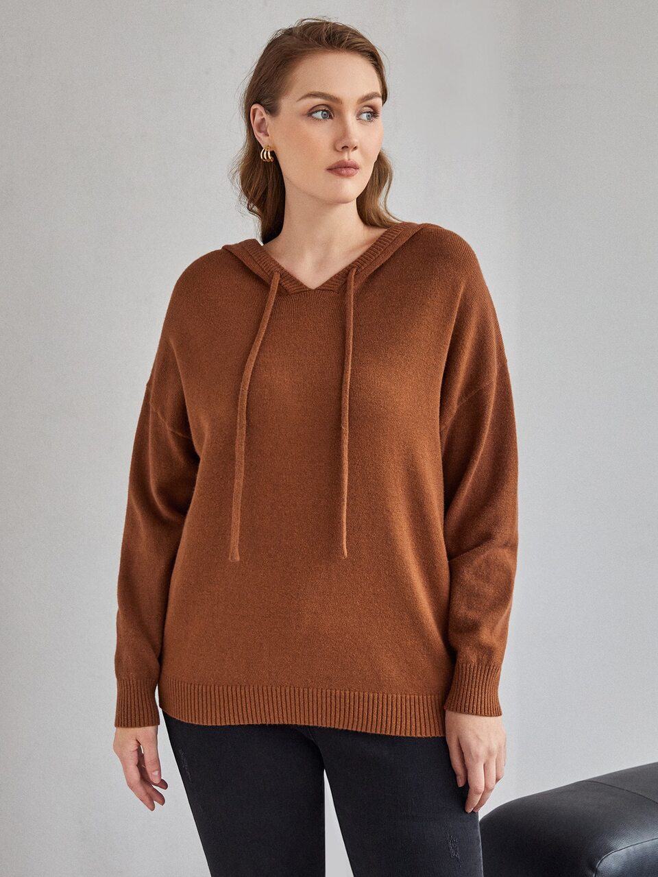 MOTF PLUS VISCOSE DRAWSTRING SWEATER