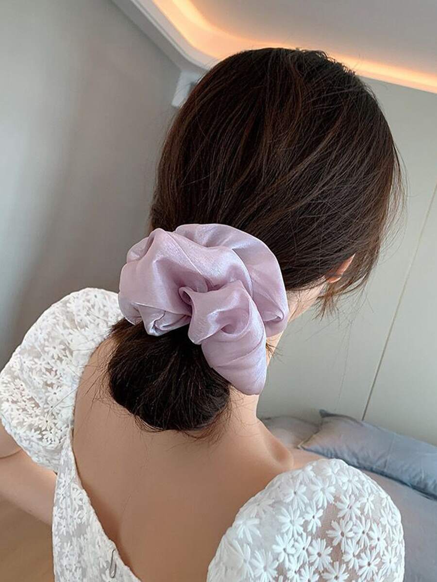 Solid Minimalist Scrunchie - Purple - View 1