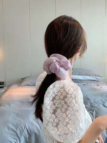 Solid Minimalist Scrunchie - Purple - View 2