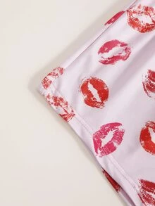 Bộ đồ hai mảnh nữ Dây kéo Xù Con số Tất cả trên in Giải trí - Màu Hồng baby - Xem 4