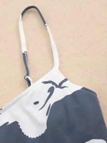 Floral Print Cami Pyjama Set - Multicolor - View 4