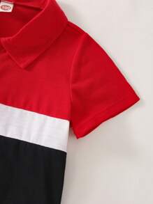 SHEIN Toddler Boys Colour Block Polo Shirt - Multicolor - View 5