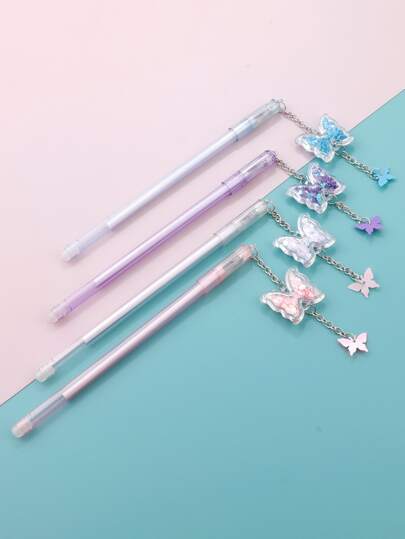 1入組蝴蝶裝飾隨機中性筆