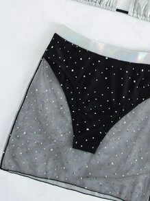 Bộ bikini hở lưng kim loại và đáy lưới sequin cho kỳ nghỉ hè ở bãi biển - Nhiều màu - Xem 6