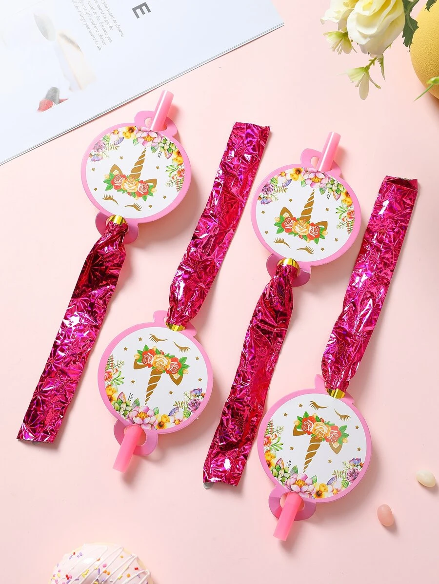 6 cái Unicorn Pattern Party Blower - Nhiều màu - Xem 1