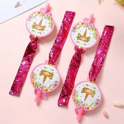 6件獨角獸圖案派對鼓風機