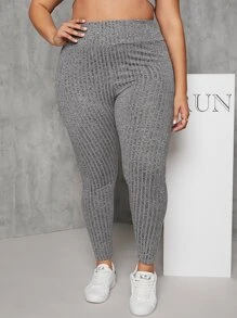 SHEIN EZwear Quần lót kích thước lớn Xù màu trơn Thể thao - Xám - Xem 2