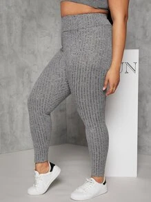 SHEIN EZwear Quần lót kích thước lớn Xù màu trơn Thể thao - Xám - Xem 5
