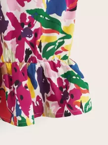 SHEIN Tank Tops & Camis Bé Gái Viên lá sen Dây kéo Tất cả trên in Boho - Nhiều màu - Xem 3