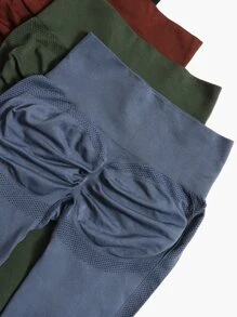 Easithlete 4入組健身褲襪無縫收復瑜伽打底褲帶 - 彩色 - 查看 4