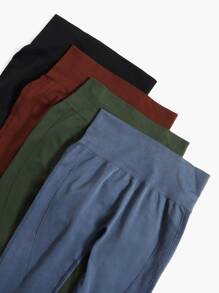 Easithlete 4入組健身褲襪無縫收復瑜伽打底褲帶 - 彩色 - 查看 5