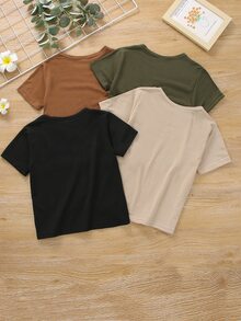 Toddler Girls 4pcs Cat & Butterfly Print Tee - Multicolor - View 2