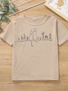 Toddler Girls 4pcs Cat & Butterfly Print Tee - Multicolor - View 4