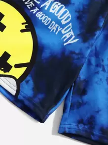 SHEIN Tween Boy Cartoon Graphic Tie Dye Tee And Shorts Set - Multicolor - View 3