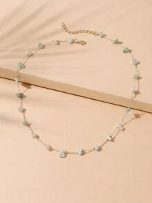 Vòng cổ trang trí bằng đá tự nhiên - màu xanh lá - Xem 1