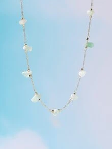 Vòng cổ trang trí bằng đá tự nhiên - màu xanh lá - Xem 2