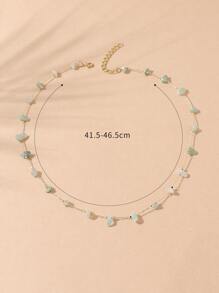 Vòng cổ trang trí bằng đá tự nhiên - màu xanh lá - Xem 3