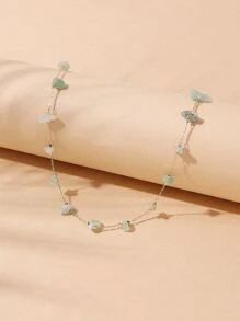 Vòng cổ trang trí bằng đá tự nhiên - màu xanh lá - Xem 4