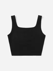 SHEIN Top tank con estampado con diamante de imitación