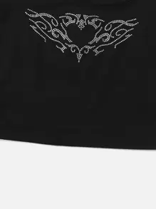 SHEIN Top tank con estampado con diamante de imitación